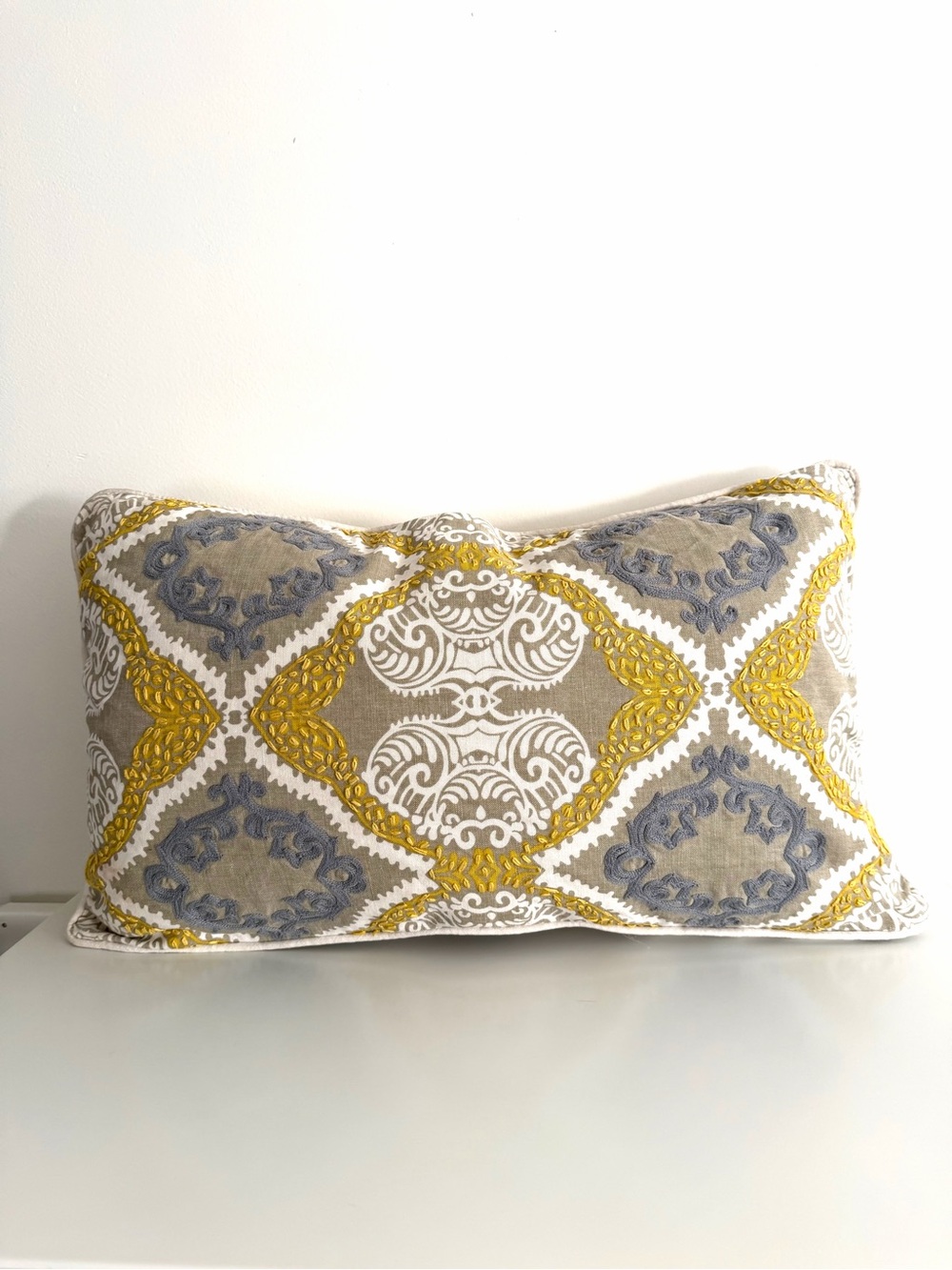 Villa Cotton Linen Boho Deco Throw Accent Pillow Cushion Down Fill Embroidery